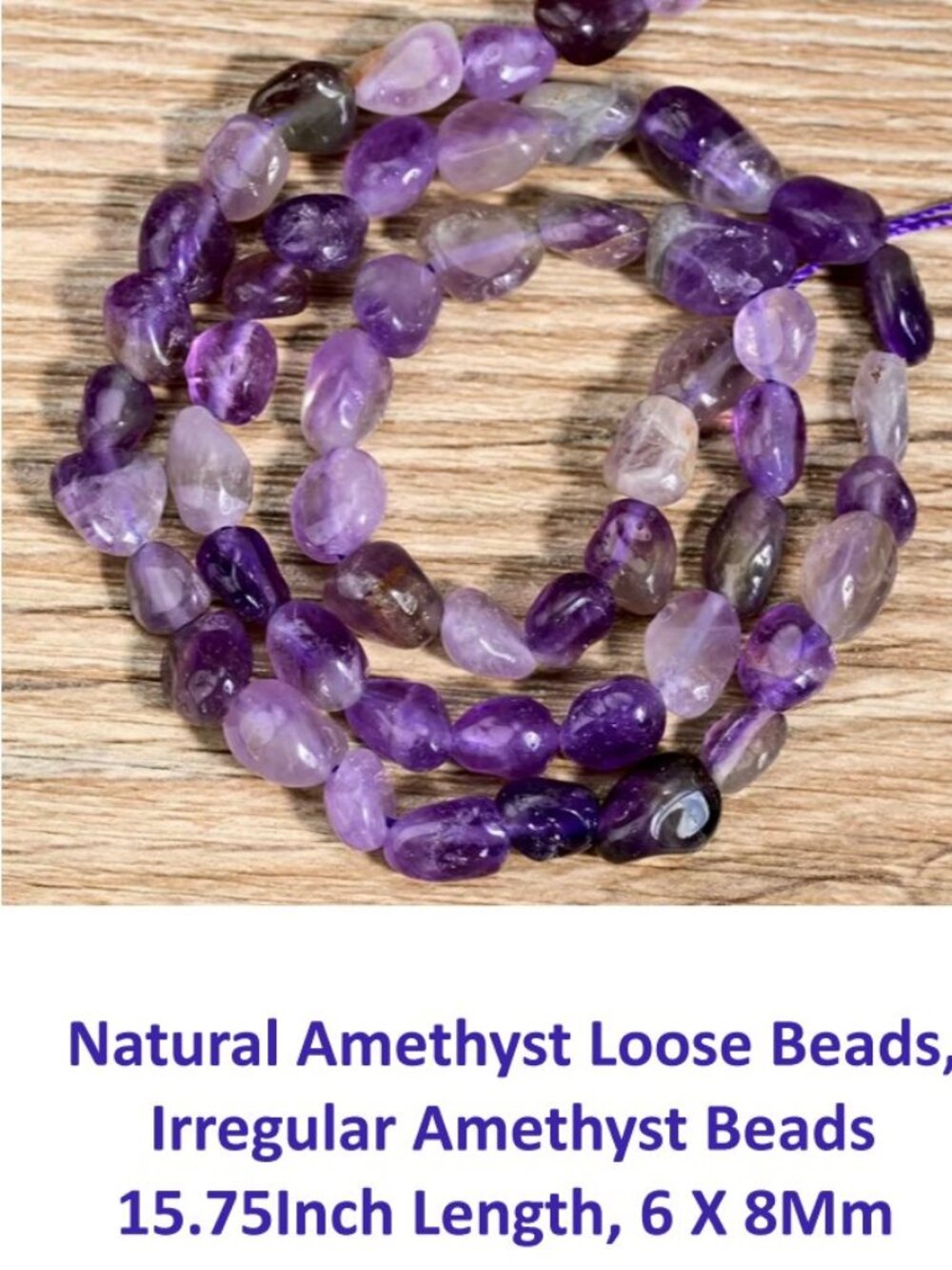 Natural Amethyst Loose Beads,  Irregular Amethyst Beads  15.75Inch Length, 6 X 8